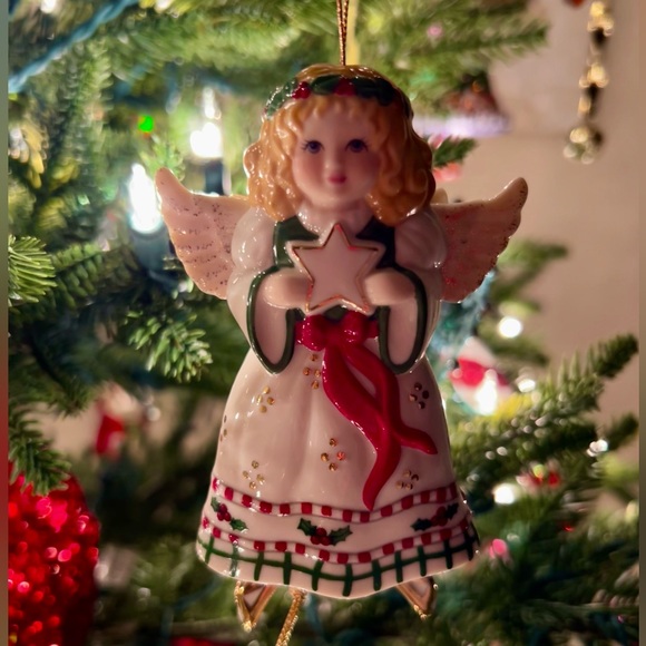 Vintage 2003 LENOX PORCELAIN MOVERS & SHAKERS ANGEL CHRISTMAS
ORNAMENT PULL TOY - Picture 1 of 7